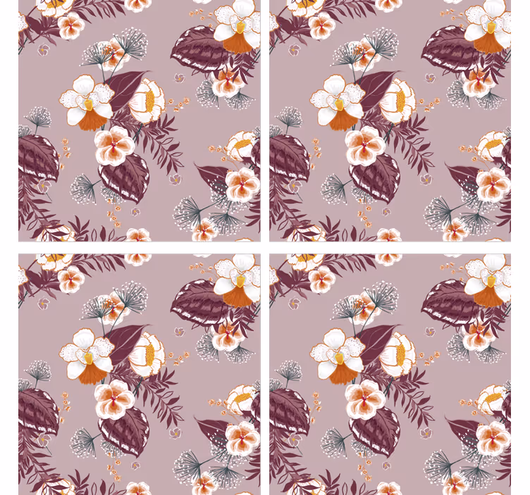 Bases para copos de superfície floral decorada - TenStickers