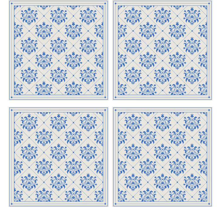 Bases para copos de padrão floral elegante - TenStickers