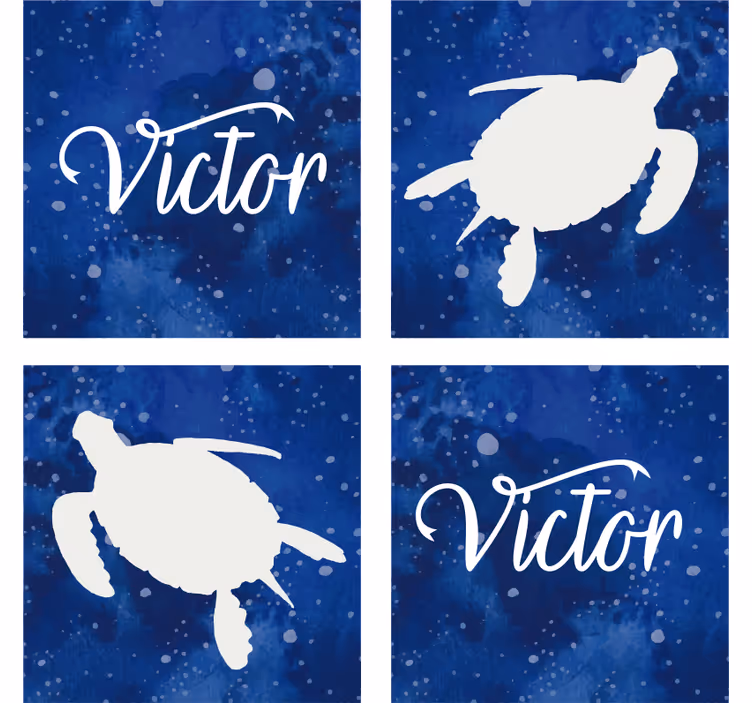 Bases para copos personalizadas tartaruga na galáxia - TenStickers
