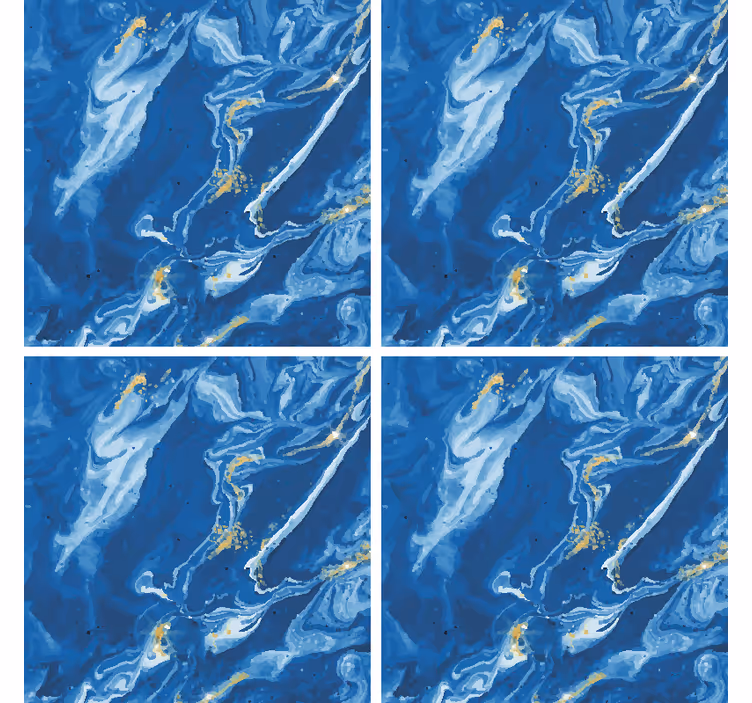 Bases para copos de mármore azul mesclado - TenStickers