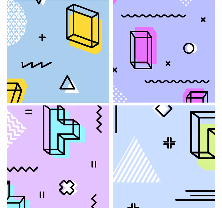 Bases para copos com jogo de padrões geométricos - TenStickers