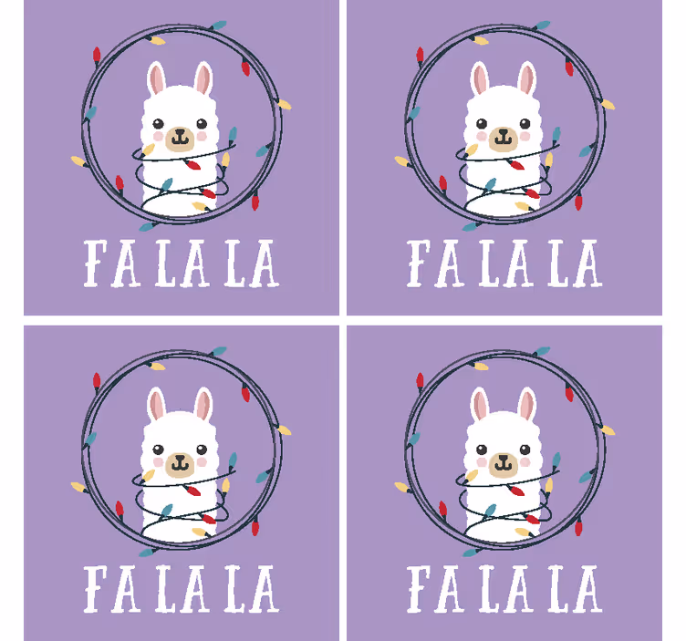 Bases para copos de natal Alpaca de natal - TenStickers