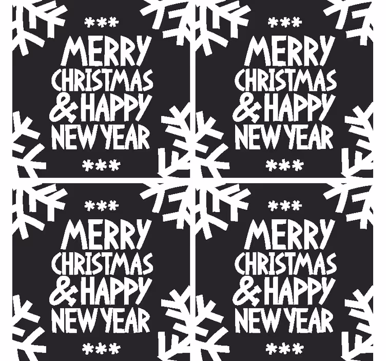 Bases para copos Feliz natal e feliz ano novo - TenStickers
