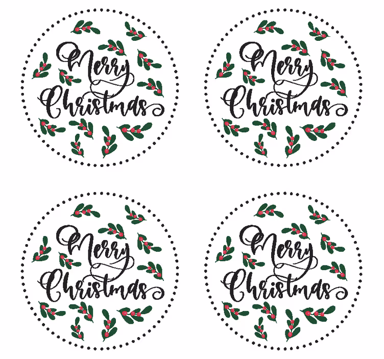 Bases para copos de natal Feliz natal - TenStickers