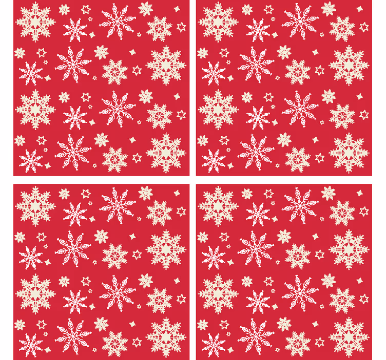 Bases para copos Padrão de flocos de neve - TenStickers