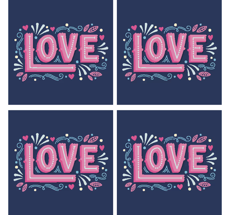 Bases para copos frase tipografia amorosa divertida - TenStickers