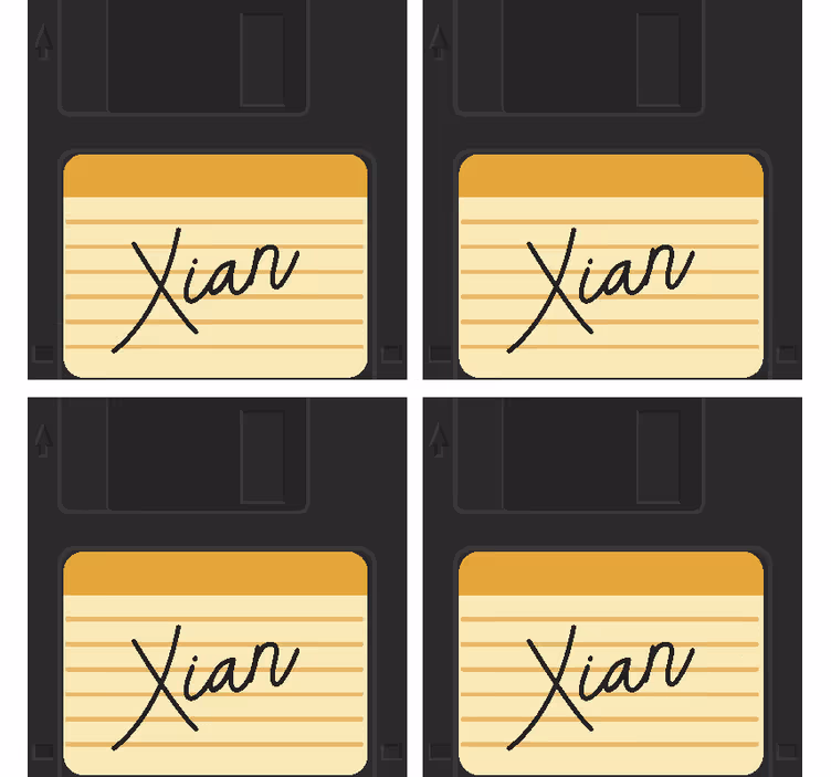 Bases para copos alternativas Disquete com nome - TenStickers