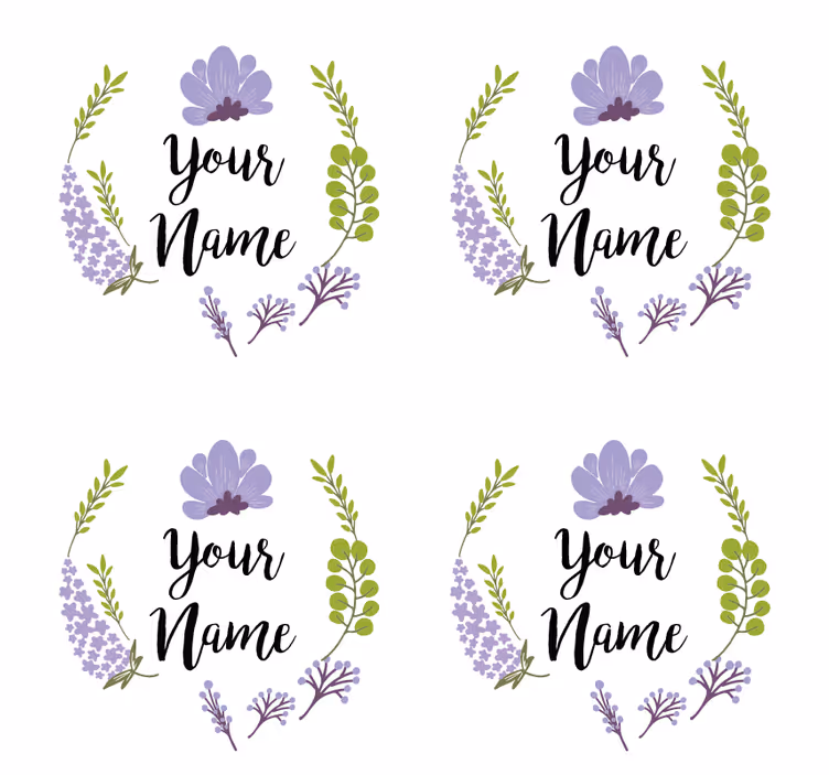 Bases para copos personalizáveis com design floral - TenStickers