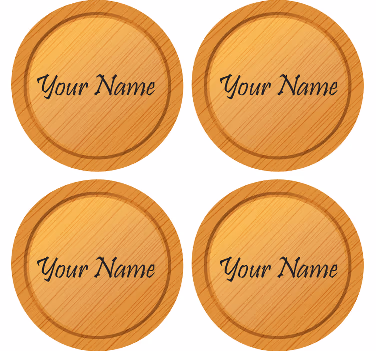 Bases para copos Textura de madeira com texto - TenStickers