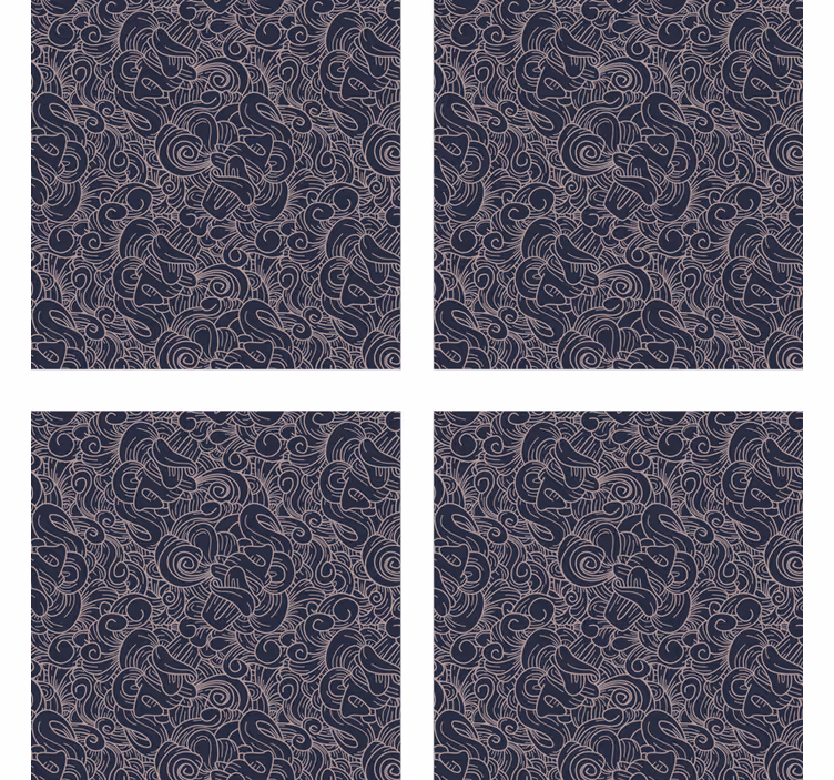 Bases para copos de padrão abstrato intricado - TenStickers