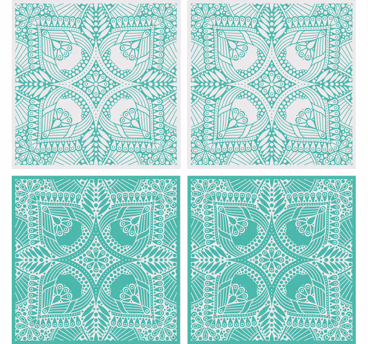 Bases para copos de arranjo floral intricado - TenStickers