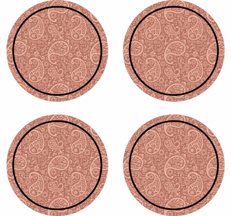 Bases para copos de padrão floral paisley - TenStickers