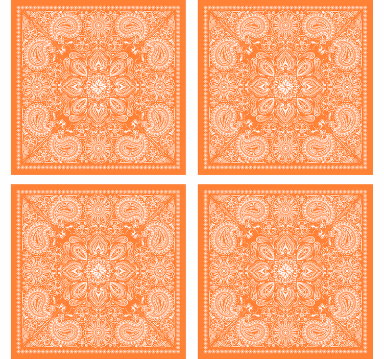 Bases para copos de estampa paisley detalhada - TenStickers