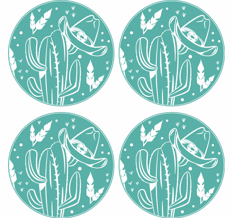 Bases para copos cacto com chapéu - TenStickers