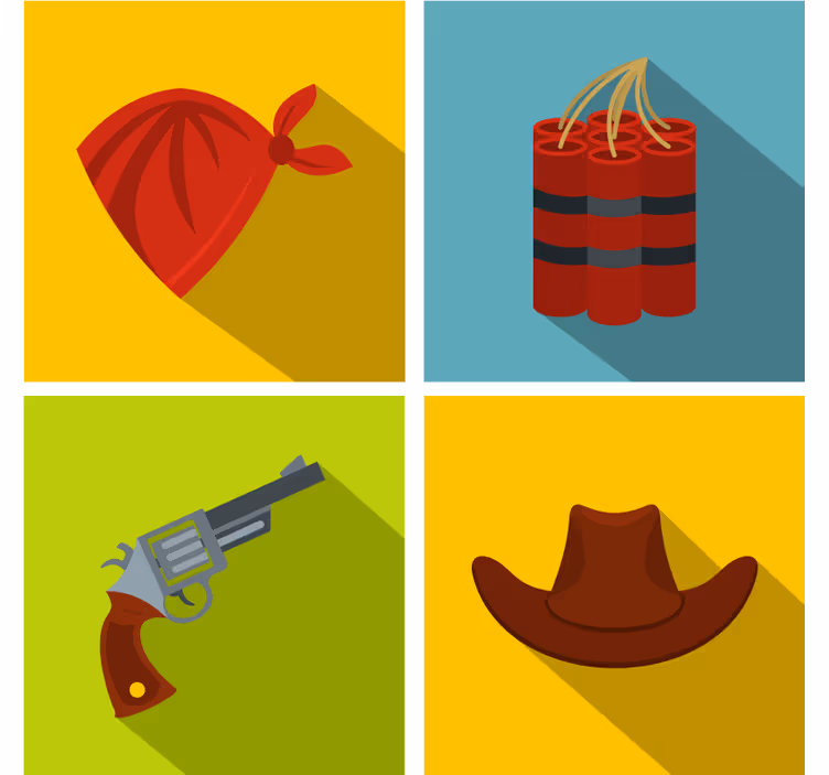 Bases para copos chapéu de cowboy e dinamite - TenStickers
