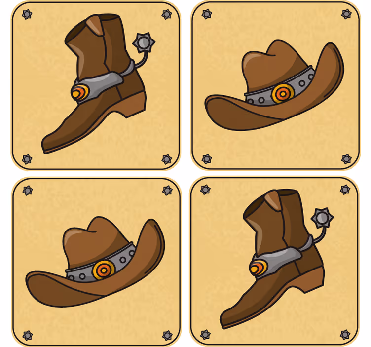 Bases para copos chapéu e bota de cowboy - TenStickers