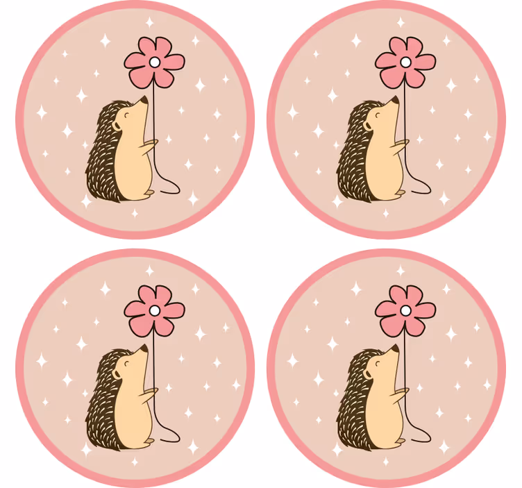 Bases para copos balão flor de porquinho - TenStickers