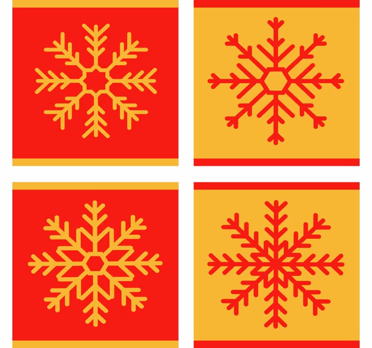 Bases para copos de natal Flocos de neve de natal - TenStickers