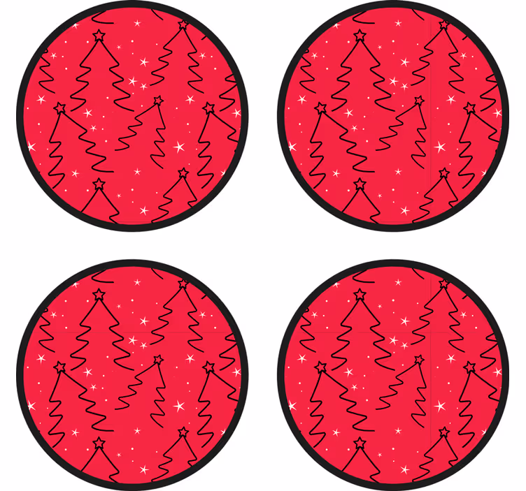 Bases para copos de natal Linha de árvore de natal - TenStickers
