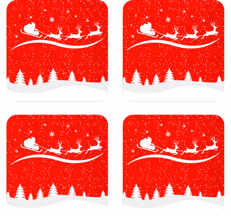 Bases para copos de natal Onda de natal - TenStickers