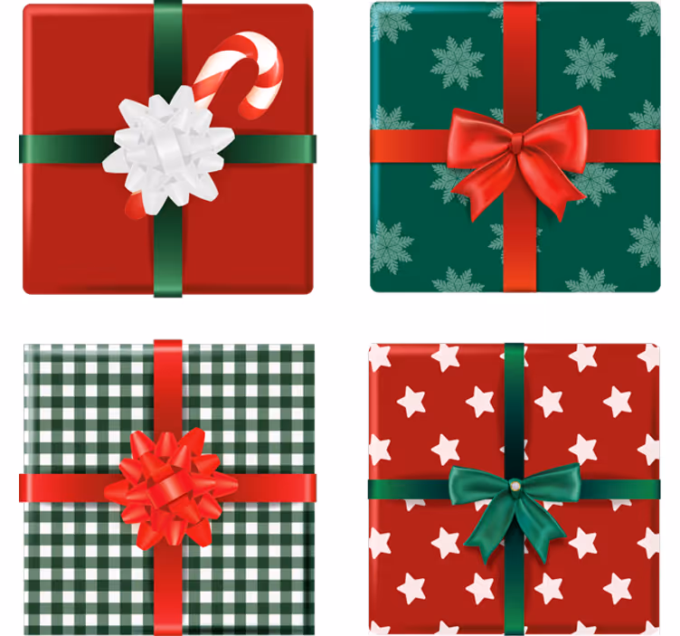 Bases para copos de natal Pacote de caixas de presente - TenStickers