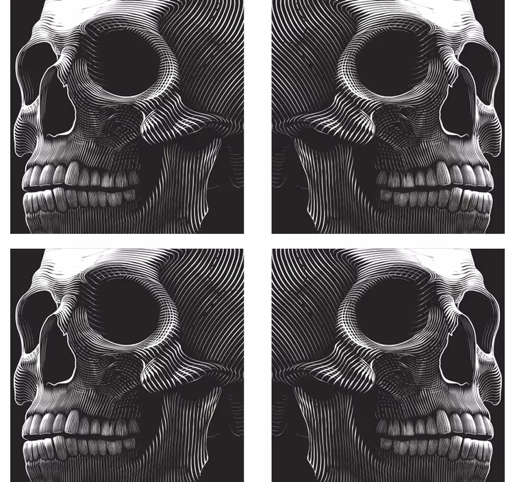 Bases para copos ilustração de caveira estilizada - TenStickers