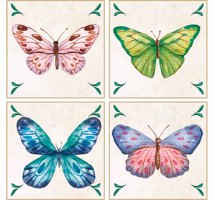 Bases para copos de borboletas Azulejos de borboletas - TenStickers