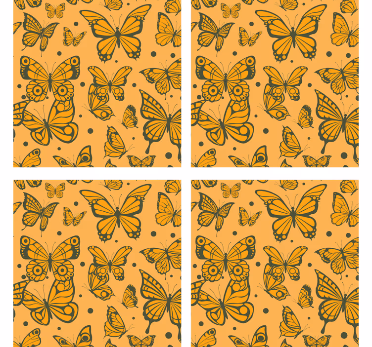 Bases para copos de superfície com padrão borboleta - TenStickers