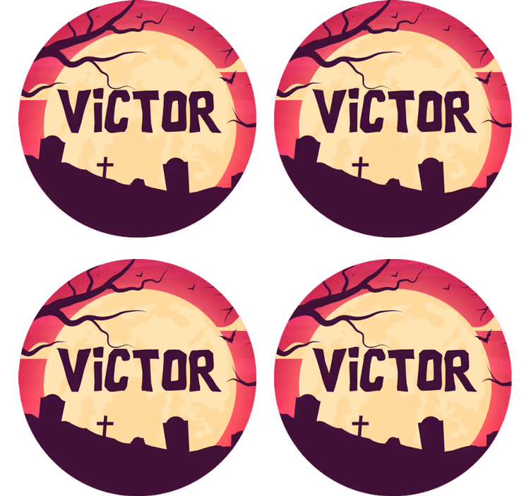 Base para copo halloween cena assustadora ao luar - TenStickers