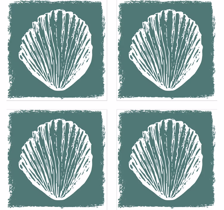 Bases para copos de padrão de impressão de conchas - TenStickers