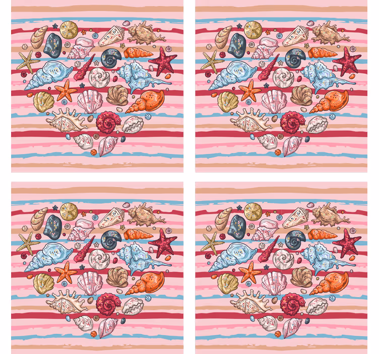 Bases para copos com motivo de conchas coloridas - TenStickers