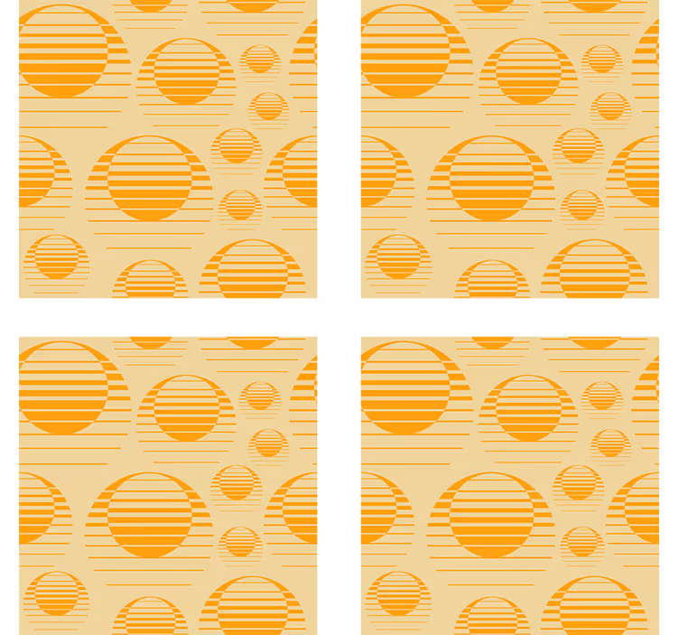 Bases para copos vintage padrão de sol retrô - TenStickers