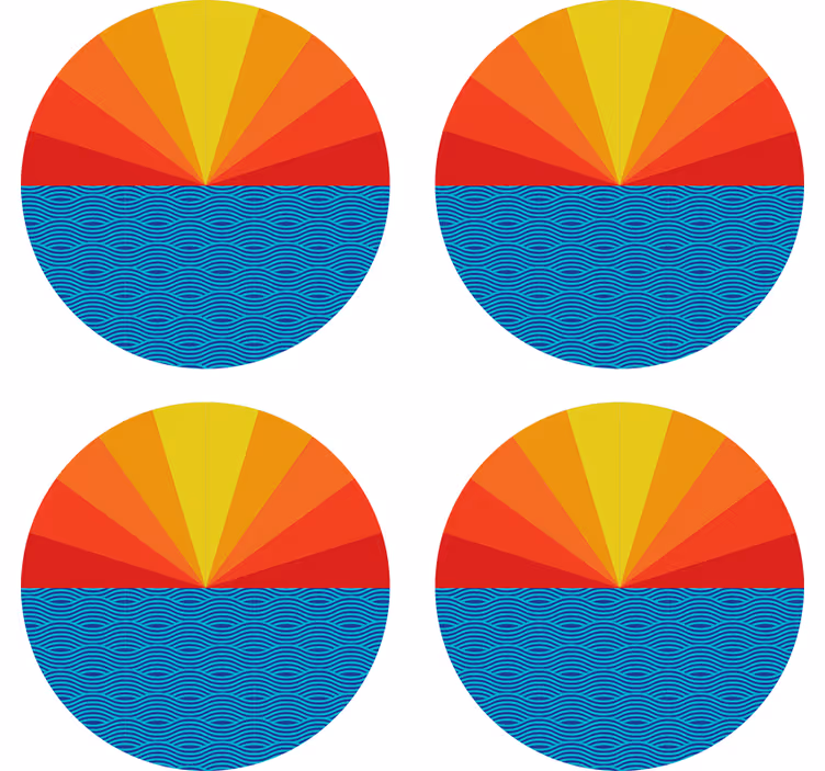 Bases para copos com padrão geométrico vibrante - TenStickers