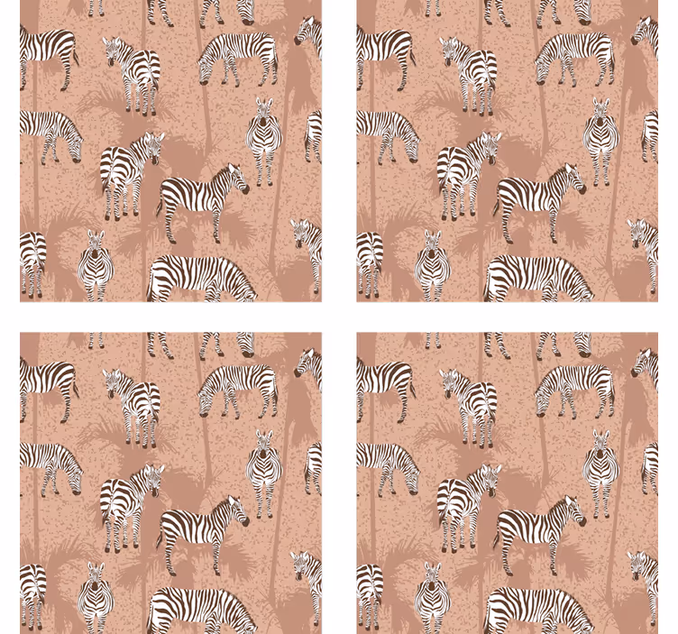 Bases para copos modernas com superfície texturizada zebra - TenStickers
