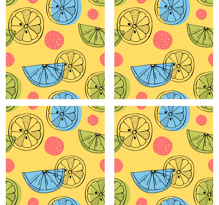 Bases para copos estampa cítrica colorida - TenStickers