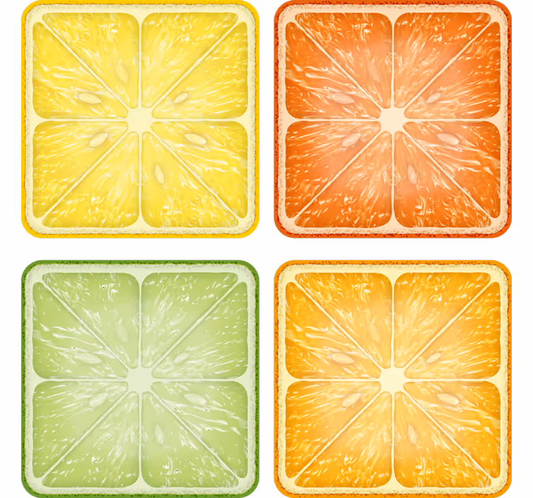 Bases para copos de fatia de cítrico minima - TenStickers