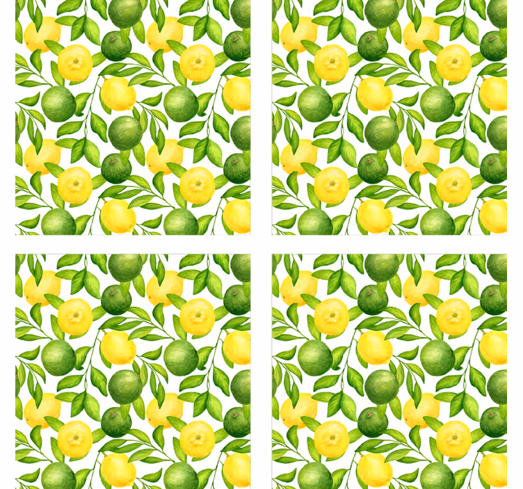 Bases para copos de padrão floral cítrico vibrante - TenStickers