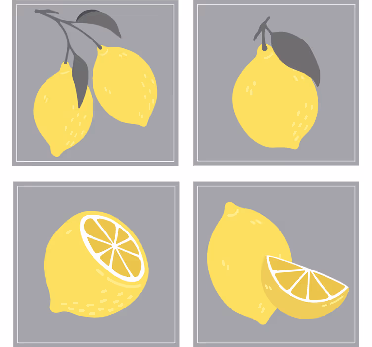 Bases para copos de ilustrações de limão - TenStickers