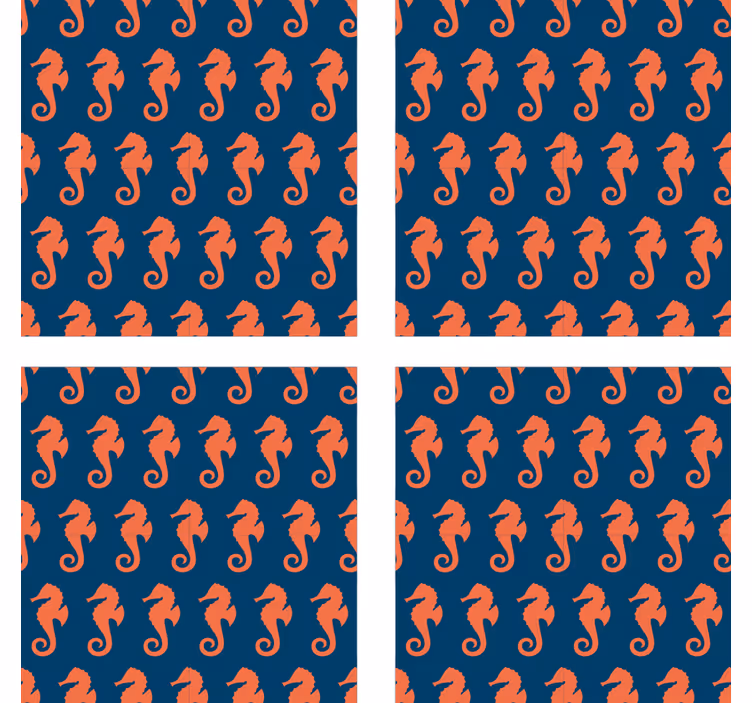 Bases para copos com superfície de cavalos-marinhos - TenStickers