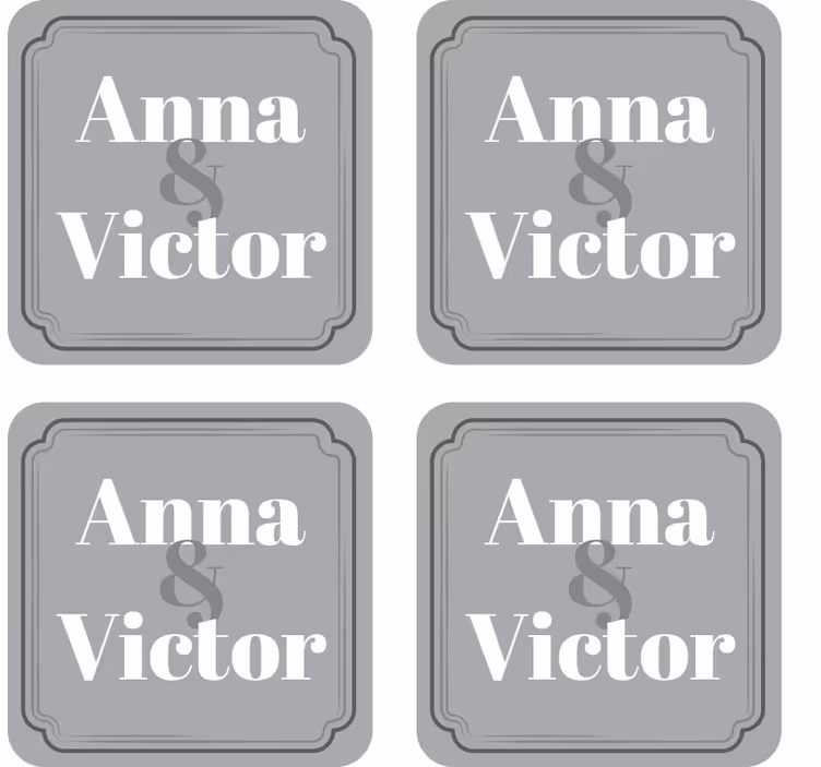 Bases para copos casamentos com iniciais personalizadas - TenStickers