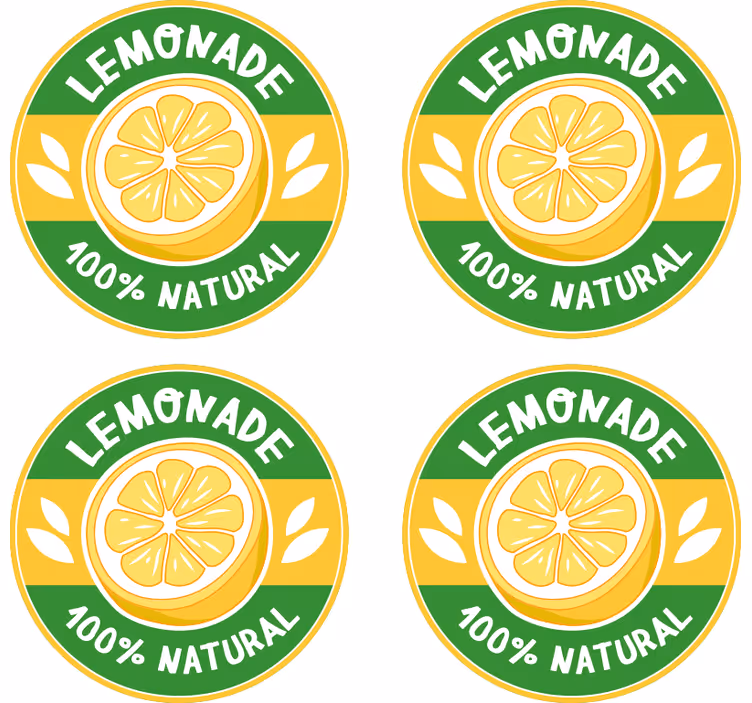 Bases para copos frase fatia de limão natural - TenStickers