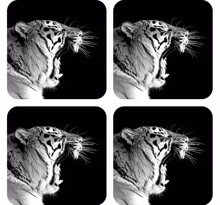 Bases para copos perfil do tigre majestoso - TenStickers
