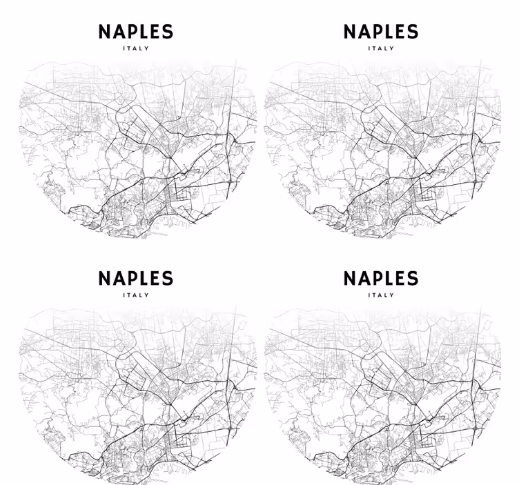 Bases para copos personalizáveis mapa de nápoles - TenStickers