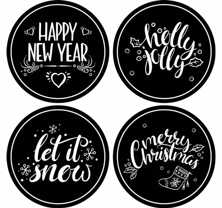 Bases para copos de natal Diferentes ditos de natal - TenStickers