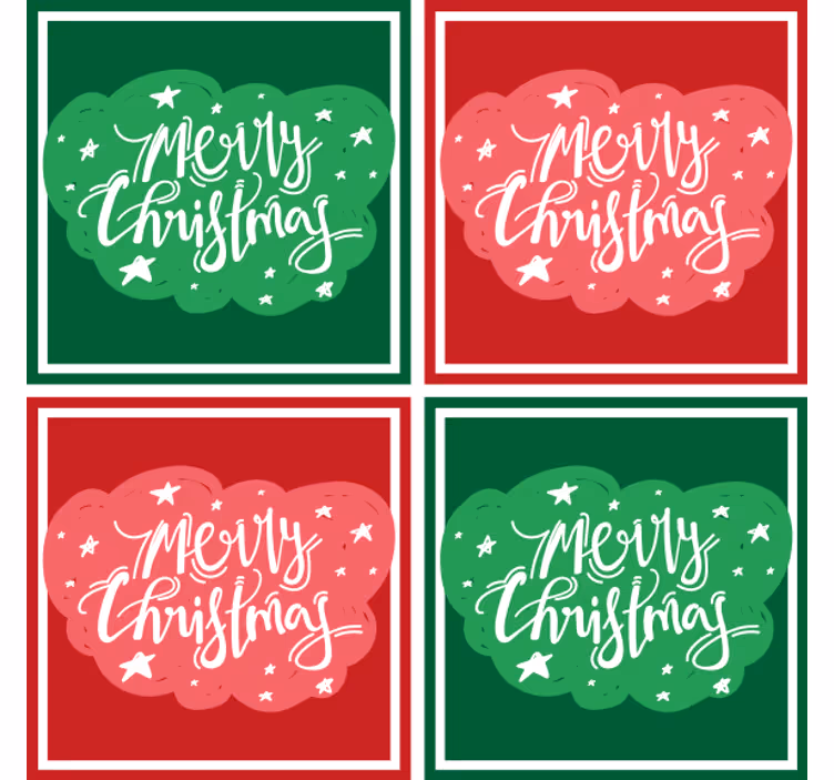 Bases para copos de natal tipografia festiva alegre - TenStickers