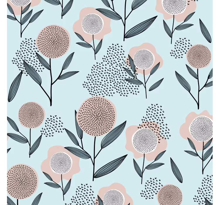 Bases para copos de arte em padrão floral - TenStickers