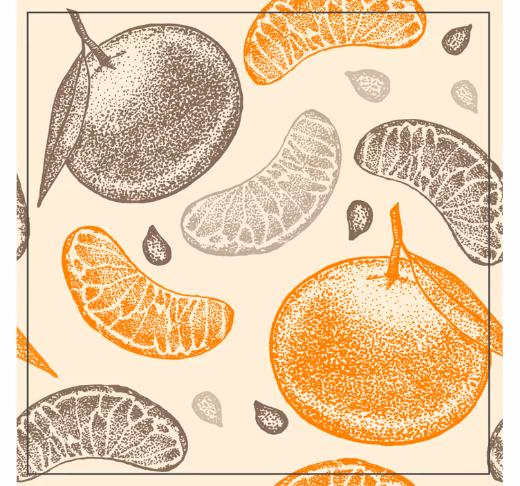 Bases para copos de padrão de frutas cítricas - TenStickers