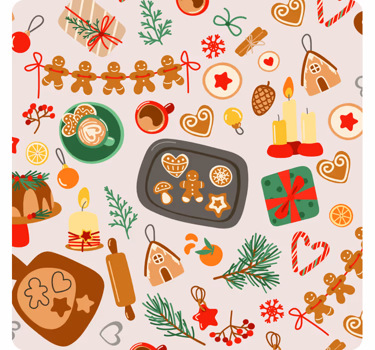 Bases para copos de natal delícias natalinas de gengibre - TenStickers