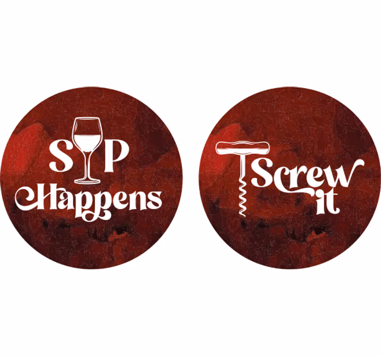 Bases para copos com frases Diferentes provérbios do vinho - TenStickers