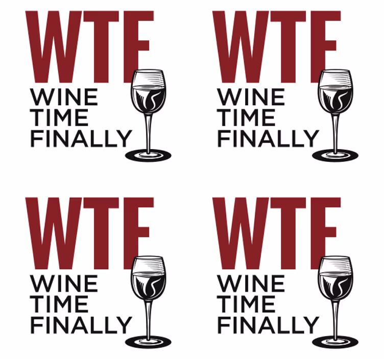Bases para copos frase hora do vinho wtf - TenStickers